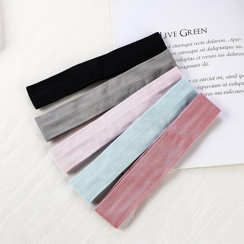 ONEYE Workout Headbands Non Slip Headband Sport Headbands Sweatbands Elastic Sport Hair Bands for Sports Travel Indoor Fitness Gym - Image 4